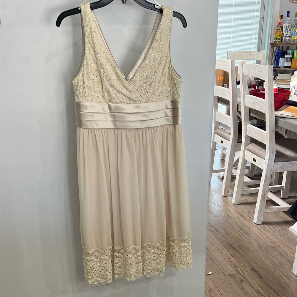 R&M Richards Cream Lace Midi Dress